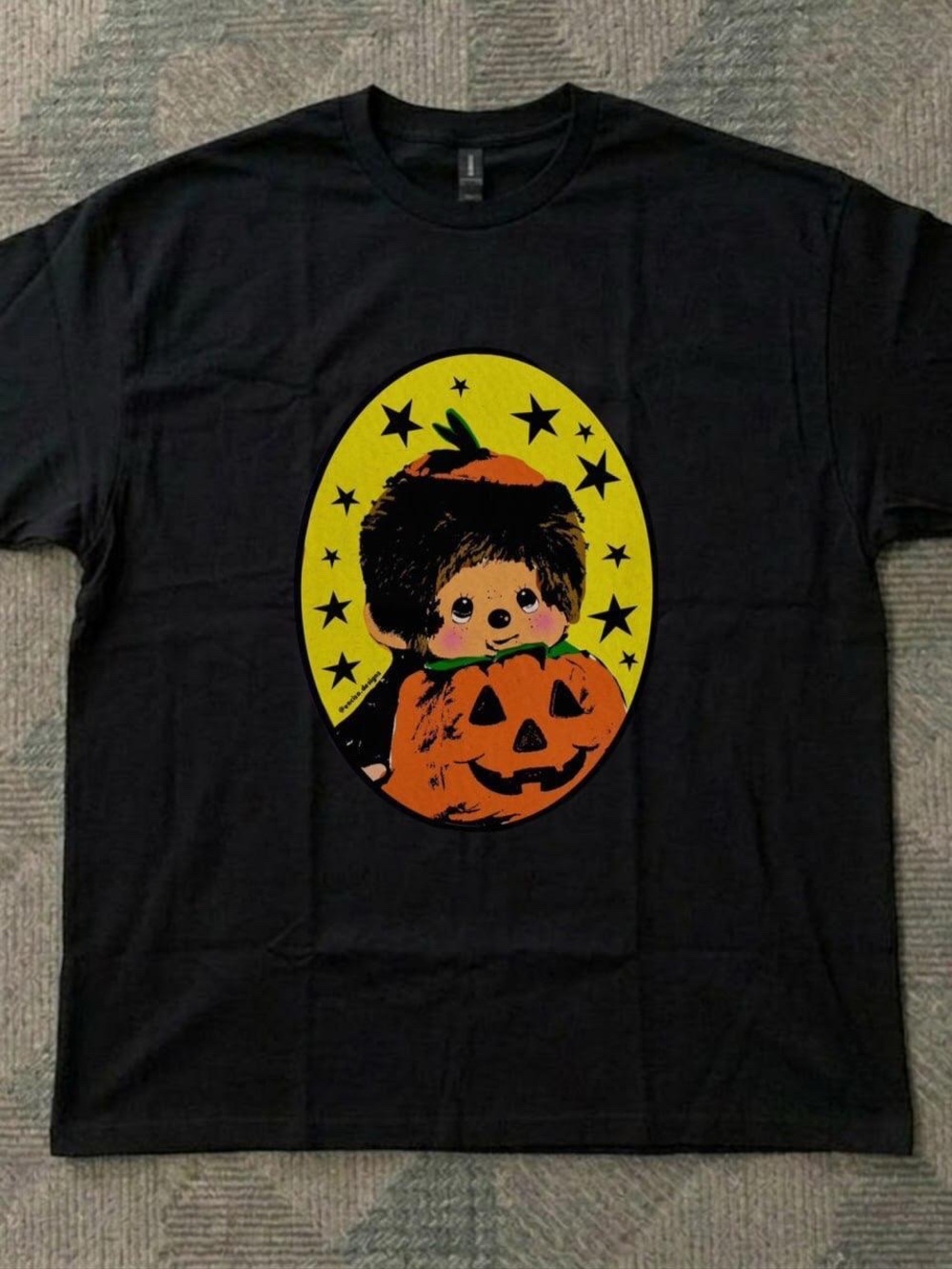 Black Monchhichi halloween T shirt